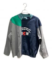 kolor/BEACON（カラービーコン）の古着「切替スウェット」｜グレー×ネイビー