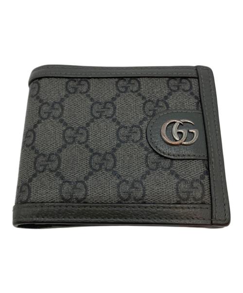 GUCCI（グッチ）GUCCI (グッチ) GGスプリーム オフィディア 0416 2つ折り財布 グレーの古着・服飾アイテム