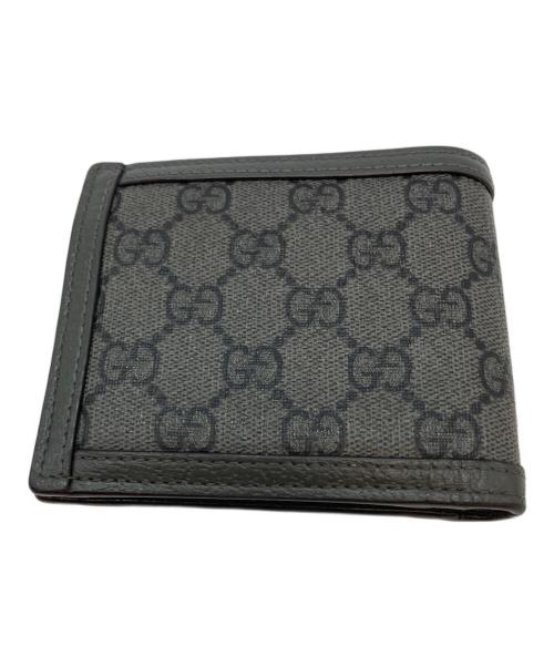 GUCCI（グッチ）GUCCI (グッチ) GGスプリーム オフィディア 0416 2つ折り財布 グレーの古着・服飾アイテム