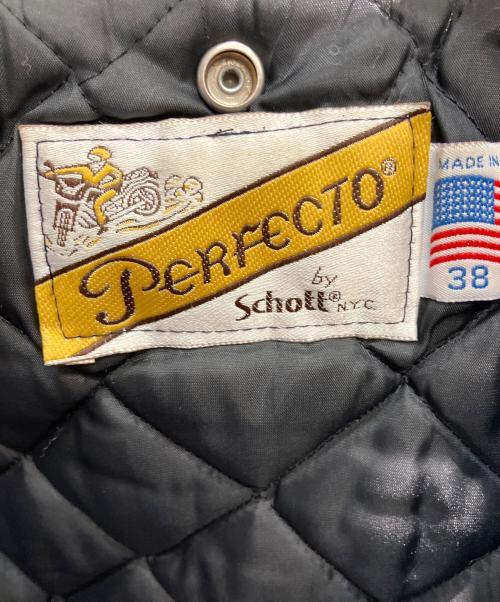 PERFECT by schott（パーフェクトバイショット）PERFECT by schott (パーフェクトバイショット) ダブルライダースジャケット ブラック サイズ:38の古着・服飾アイテム
