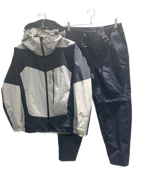 DAIWA（ダイワ）DAIWA (ダイワ) レインマックスデタッチャブルレインスーツ レインウェア グレー×ブラック サイズ:Lの古着・服飾アイテム