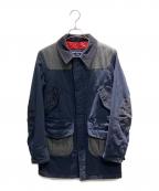COMME des GARCONS HOMMEコムデギャルソン オム）の古着「14AW コットンウールアームパッチジャケット」｜ネイビー