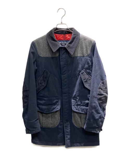 COMME des GARCONS HOMME（コムデギャルソン オム）COMME des GARCONS HOMME (コムデギャルソン オム) 14AW コットンウールアームパッチジャケット ネイビー サイズ:Sの古着・服飾アイテム