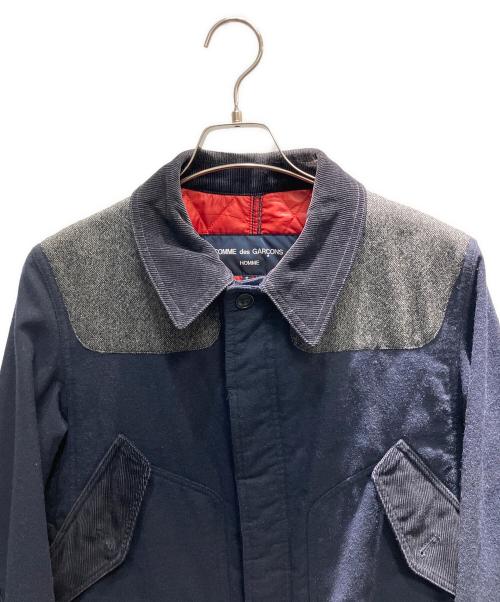 COMME des GARCONS HOMME（コムデギャルソン オム）COMME des GARCONS HOMME (コムデギャルソン オム) 14AW コットンウールアームパッチジャケット ネイビー サイズ:Sの古着・服飾アイテム