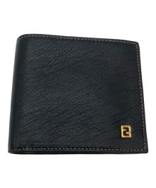 FENDI（フェンディ）の古着「レザー2つ折り財布」｜ブラック