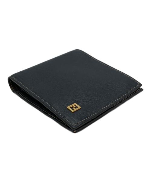 FENDI（フェンディ）FENDI (フェンディ) レザー2つ折り財布 ブラックの古着・服飾アイテム