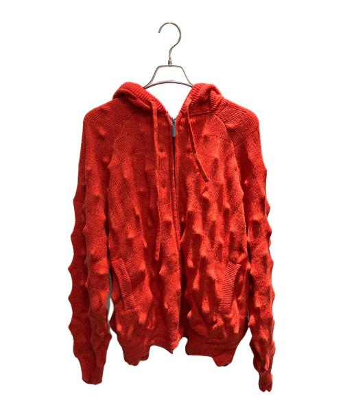 MADFRENZY（マッドフレンジー）MADFRENZY (マッドフレンジー) ジップニットパーカー レッド サイズ:Mの古着・服飾アイテム