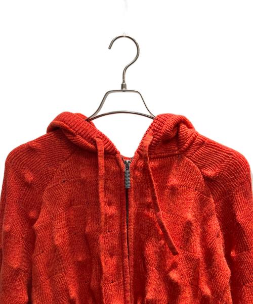 MADFRENZY（マッドフレンジー）MADFRENZY (マッドフレンジー) ジップニットパーカー レッド サイズ:Mの古着・服飾アイテム