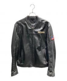 HARLEY-DAVIDSON（ハーレーダビッドソン）の古着「シングルライダースジャケット」｜ブラック