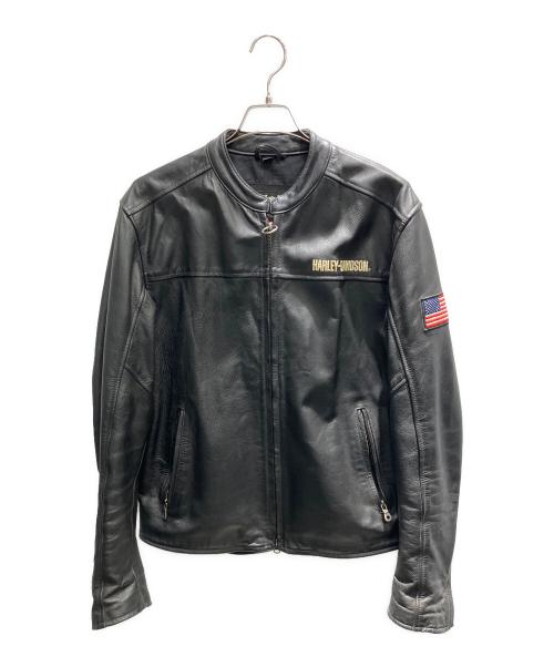 HARLEY-DAVIDSON（ハーレーダビッドソン）HARLEY-DAVIDSON (ハーレーダビッドソン) シングルライダースジャケット ブラック サイズ:Mの古着・服飾アイテム