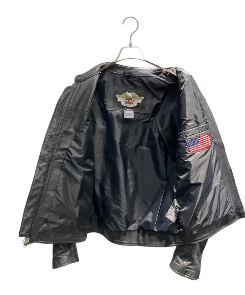 HARLEY-DAVIDSON（ハーレーダビッドソン）HARLEY-DAVIDSON (ハーレーダビッドソン) シングルライダースジャケット ブラック サイズ:Mの古着・服飾アイテム