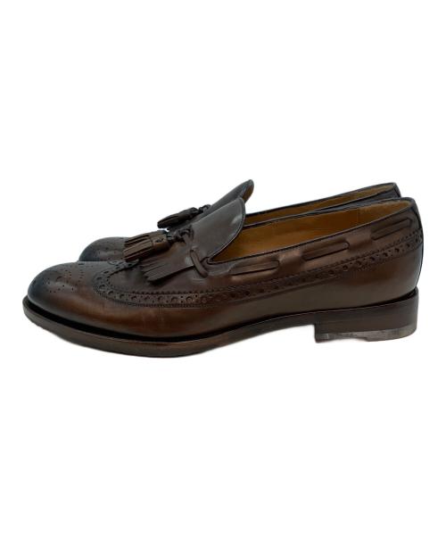 GUCCI（グッチ）GUCCI (グッチ) ウイングチップ タッセルローファー ブラウン サイズ:7 1/2の古着・服飾アイテム