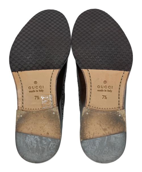GUCCI（グッチ）GUCCI (グッチ) ウイングチップ タッセルローファー ブラウン サイズ:7 1/2の古着・服飾アイテム