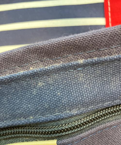 L.L.Bean（エルエルビーン）L.L.Bean (エルエルビーン) ボーダー キャンバストートバッグ ネイビー×レッドの古着・服飾アイテム