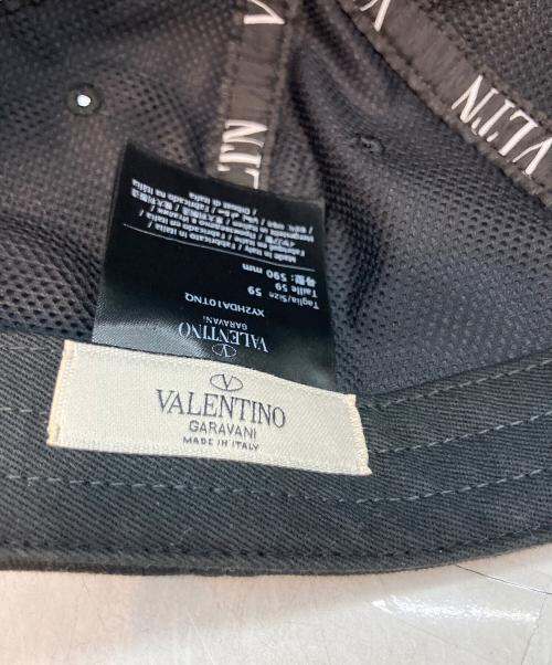 VALENTINO（ヴァレンティノ）VALENTINO (ヴァレンティノ) ロゴキャップ ブラック サイズ:59cmの古着・服飾アイテム