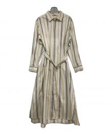 WELLDER（ウェルダー）の古着「Back-Neck Open Belted Shirt Dress」｜アイボリー
