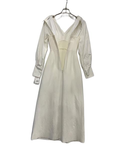 Snidel（スナイデル）Snidel (スナイデル) オーバーシャツドッキングニットワンピース ホワイト サイズ:Oの古着・服飾アイテム