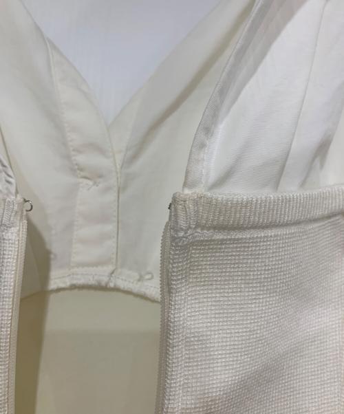 Snidel（スナイデル）Snidel (スナイデル) オーバーシャツドッキングニットワンピース ホワイト サイズ:Oの古着・服飾アイテム