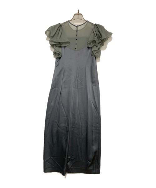 FRAY ID（フレイ アイディー）FRAY ID (フレイ アイディー) フリルスリーブロングドレス オリーブ サイズ:SIZE 0の古着・服飾アイテム