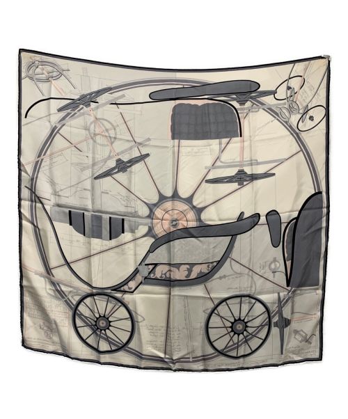 HERMES（エルメス）HERMES (エルメス) スカーフ ホワイト×ネイビーの古着・服飾アイテム