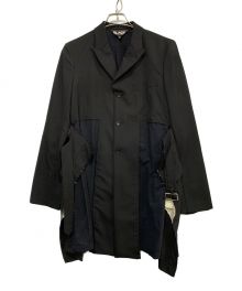 BLACK COMME des GARCONS（ブラックコムデギャルソン）の古着「断ち切りベルテッドテーラードコート/テーラードジャケット」｜ブラック