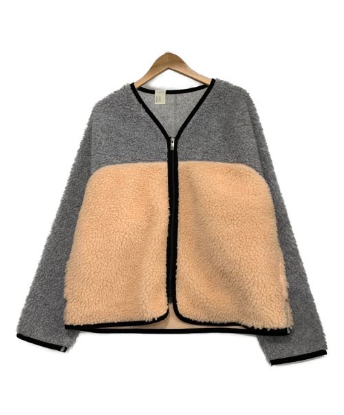 N.HOOLYWOOD（エヌ ハリウッド）N.HOOLYWOOD (エヌ ハリウッド) フリースジャケット グレー×ベージュ サイズ:SIZE38の古着・服飾アイテム