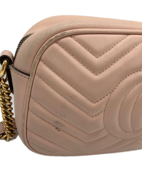 GUCCI（グッチ）GUCCI (グッチ) GGマーモントキルティングスモールショルダーバッグ ピンクの古着・服飾アイテム