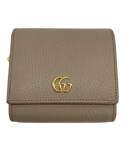 GUCCI（グッチ）GUCCI (グッチ) ダブルGミディアムウォレット ベージュ×イエローの古着・服飾アイテム