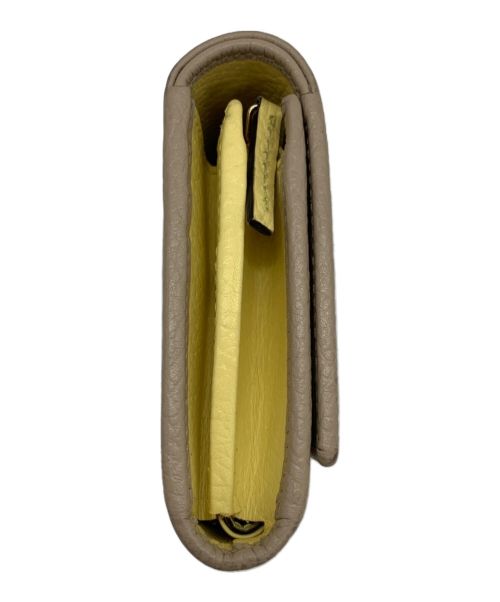 GUCCI（グッチ）GUCCI (グッチ) ダブルGミディアムウォレット ベージュ×イエローの古着・服飾アイテム