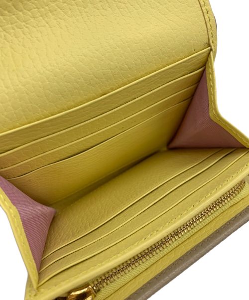 GUCCI（グッチ）GUCCI (グッチ) ダブルGミディアムウォレット ベージュ×イエローの古着・服飾アイテム