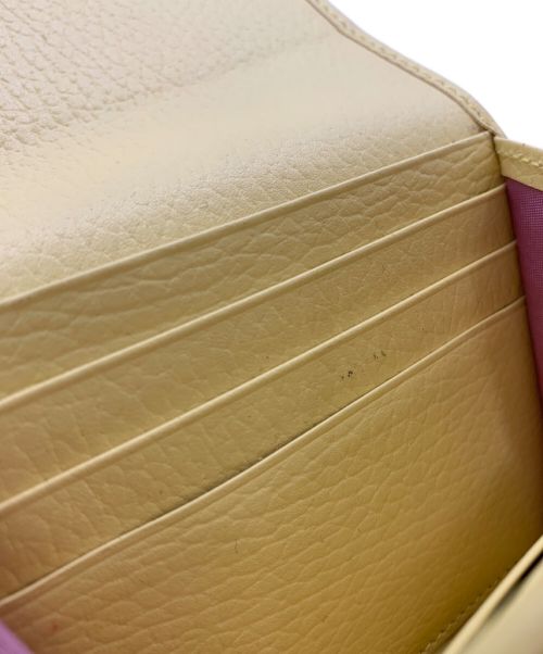 GUCCI（グッチ）GUCCI (グッチ) ダブルGミディアムウォレット ベージュ×イエローの古着・服飾アイテム