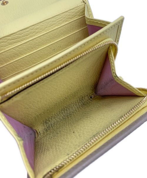 GUCCI（グッチ）GUCCI (グッチ) ダブルGミディアムウォレット ベージュ×イエローの古着・服飾アイテム