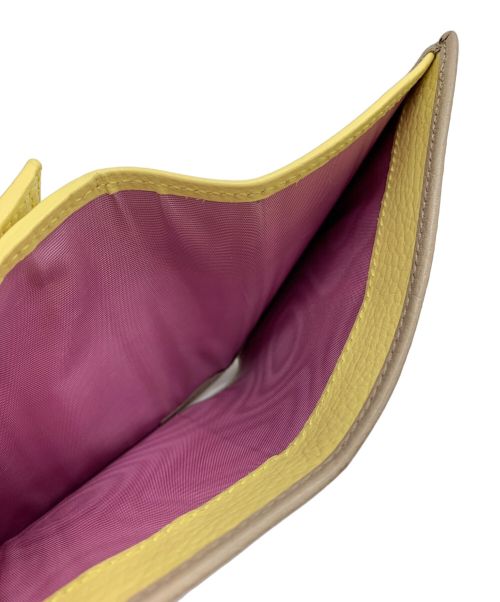 GUCCI（グッチ）GUCCI (グッチ) ダブルGミディアムウォレット ベージュ×イエローの古着・服飾アイテム