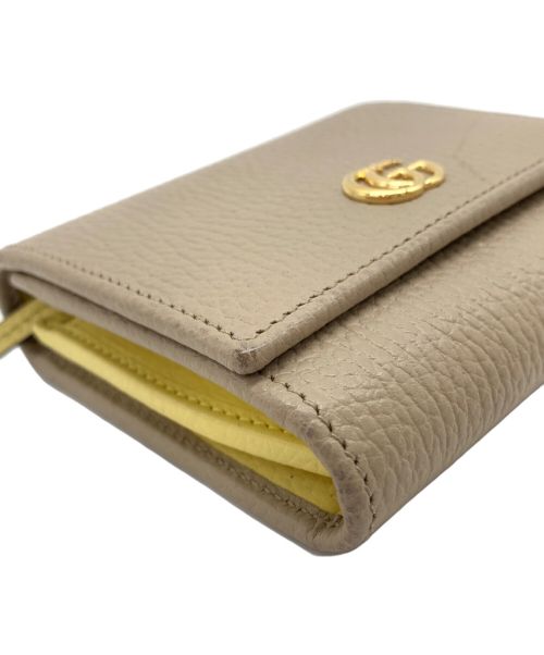 GUCCI（グッチ）GUCCI (グッチ) ダブルGミディアムウォレット ベージュ×イエローの古着・服飾アイテム