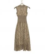 MERCURY DUOマーキュリーデュオ）の古着「ペイズリー柄リブ切替ロングワンピース」｜ブラウン