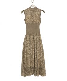 MERCURY DUO（マーキュリーデュオ）の古着「ペイズリー柄リブ切替ロングワンピース」｜ブラウン