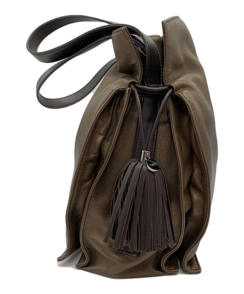 LOEWE（ロエベ）LOEWE (ロエベ) レザーショルダーバッグ ブラウンの古着・服飾アイテム