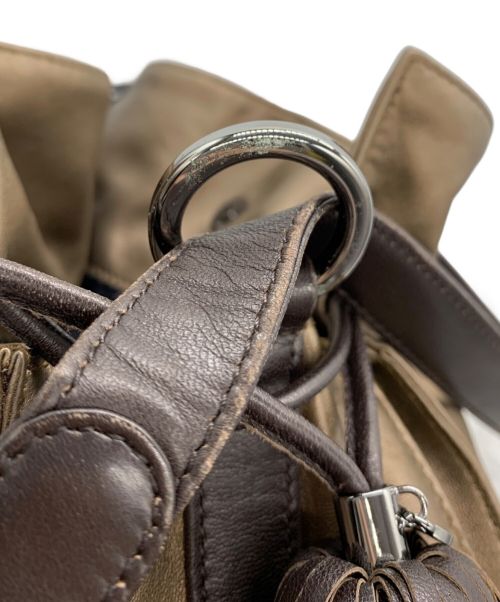 LOEWE（ロエベ）LOEWE (ロエベ) レザーショルダーバッグ ブラウンの古着・服飾アイテム