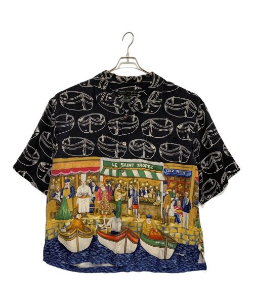 guy buffet（ガイ・ビュフェ）guy buffet (ガイ・ビュフェ) 総柄オープンカラーシャツ ブラック サイズ:XLの古着・服飾アイテム