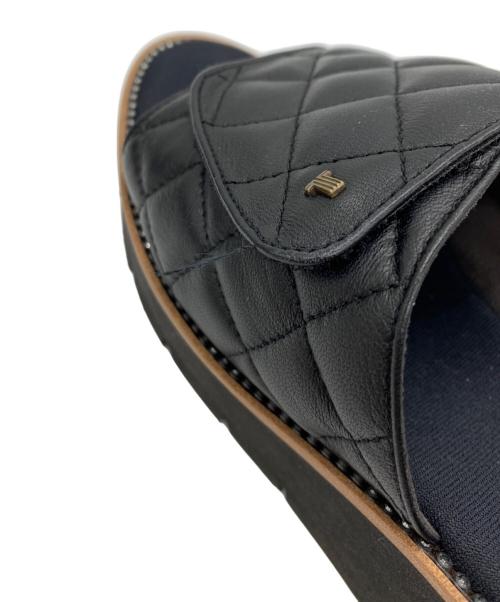 LANVIN COLLECTION（ランバンコレクション）LANVIN COLLECTION (ランバンコレクション) キルティングミュールサンダル ブラック サイズ:Lの古着・服飾アイテム