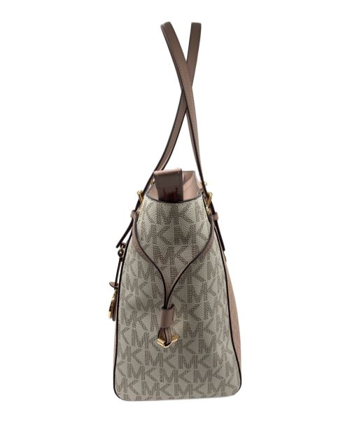 MICHAEL KORS（マイケル・コース）MICHAEL KORS (マイケルコース) トートバッグ ピンク×ホワイトの古着・服飾アイテム