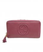 GUCCIグッチ）の古着「ソーホーインターロッキングGフリンジタッセル長財布」｜ピンク
