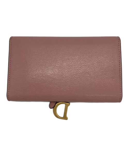 Christian Dior（クリスチャン ディオール）Christian Dior (クリスチャン ディオール) サドルスリムウォレット ピンクの古着・服飾アイテム