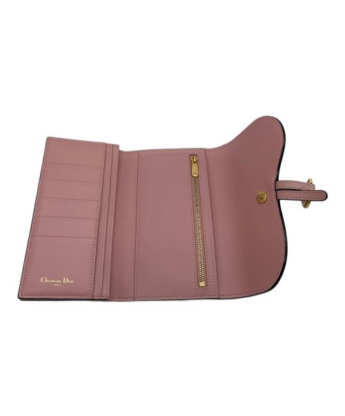 Christian Dior（クリスチャン ディオール）Christian Dior (クリスチャン ディオール) サドルスリムウォレット ピンクの古着・服飾アイテム