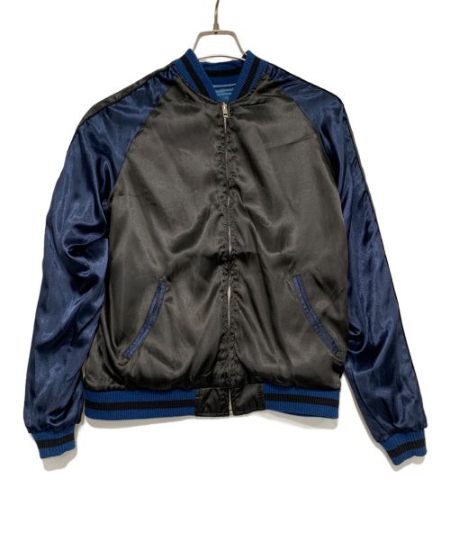 花旅楽団（ハナタビガクダン）花旅楽団 (ハナタビガクダン) リバーシブルスカジャン ブラック×ブルー サイズ:Mの古着・服飾アイテム