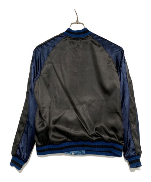 花旅楽団（ハナタビガクダン）花旅楽団 (ハナタビガクダン) リバーシブルスカジャン ブラック×ブルー サイズ:Mの古着・服飾アイテム