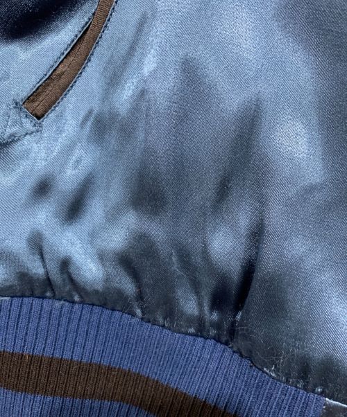 花旅楽団（ハナタビガクダン）花旅楽団 (ハナタビガクダン) リバーシブルスカジャン ブラック×ブルー サイズ:Mの古着・服飾アイテム