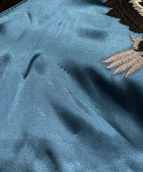 花旅楽団（ハナタビガクダン）花旅楽団 (ハナタビガクダン) リバーシブルスカジャン ブラック×ブルー サイズ:Mの古着・服飾アイテム