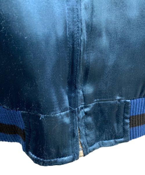 花旅楽団（ハナタビガクダン）花旅楽団 (ハナタビガクダン) リバーシブルスカジャン ブラック×ブルー サイズ:Mの古着・服飾アイテム