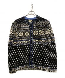 L.L.Bean（エルエルビーン）の古着「ノルディックバーズアイカーディガン」｜ブラック×ブルー